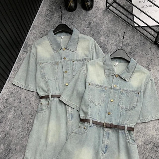  Jum Jean Nữ Cổ Bẻ Dáng Ngắn Kèm Nịt Trẻ Trung Hàn Quốc Sang Chảnh ĐL 