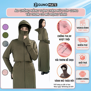  Áo Chống Nắng Toàn Thân Nữ 2 Lớp GUNO X THƠM Chống Tia UV Vải Thơm Có Che Trán Vành Mũ Rời 24HANU124 