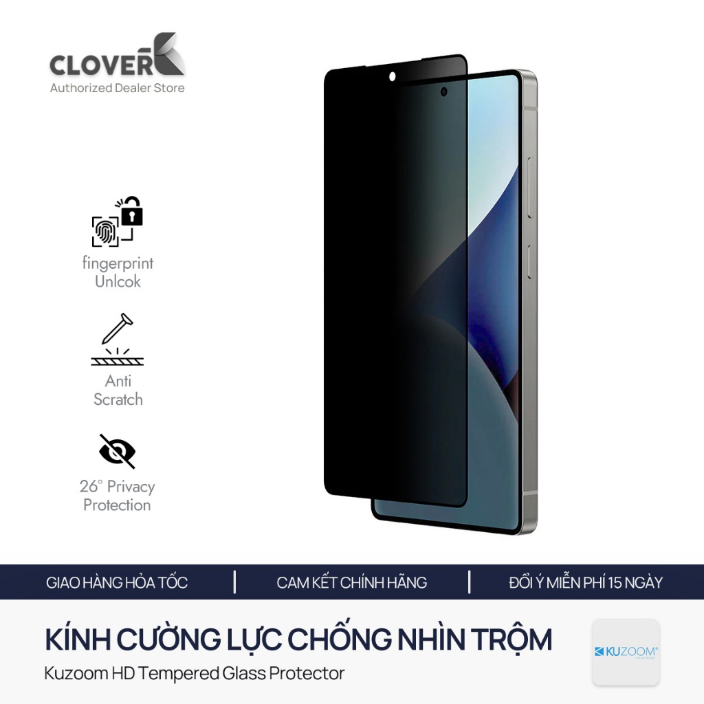 Kính Cường Lực KUZOOM - Chống Nhìn Trộm 28 Độ - Dành Cho Samsung Galaxy S25 Ultra - CloverB