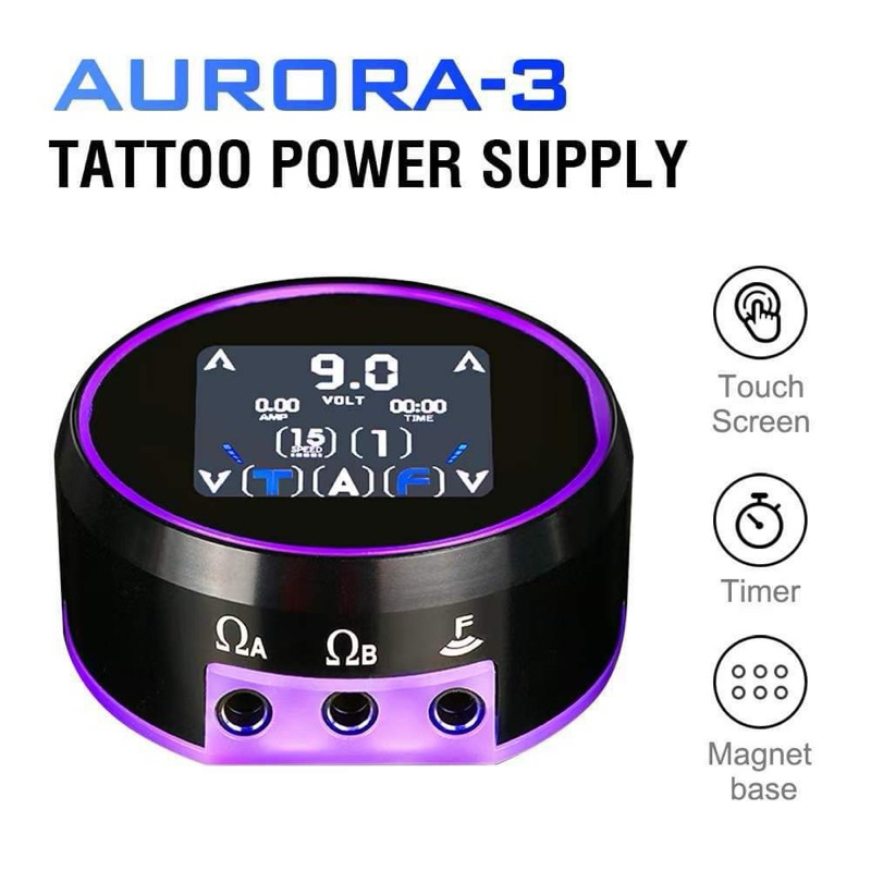 Nguồn máy xăm Aurora 3 cao cấp tốt nhất hiện tại, nguồn máy pen Cung Cấp Điện Màn Hình LCD AURORA-3