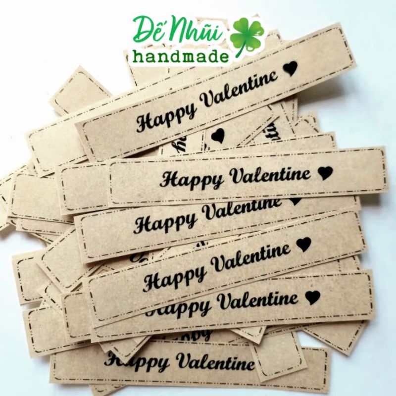50 Nhãn Dán Sticker ❤️“HAPPY VALENTINE”🧸1,5x9,5cm