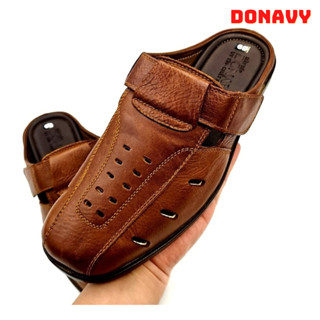  {KM Tặng Kèm 1 Ví Da}  Giày Sục Nam Da Bò Thật Cao Cấp Quai Khâu Chắc Đế Cao Su 3cm D.SABO 