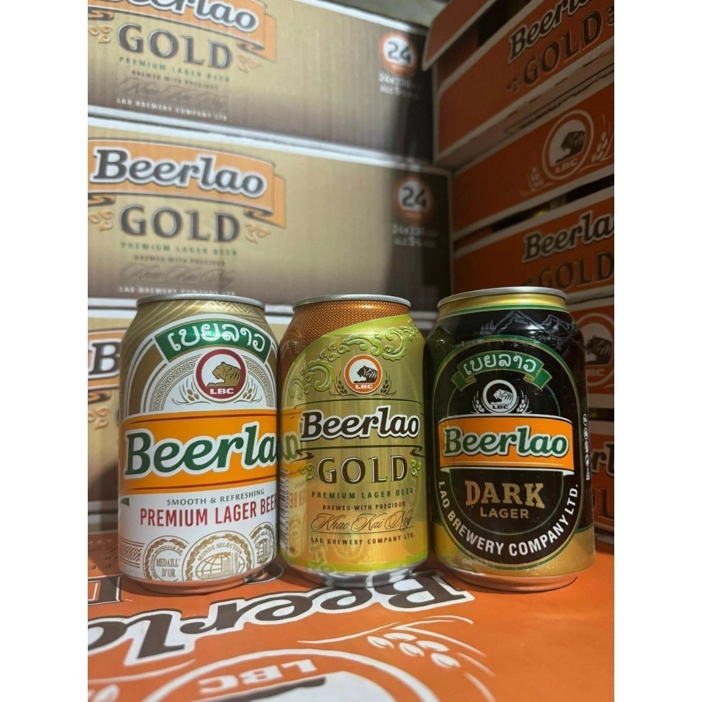 BIA LÀO VÀNG,ĐEN,GOLD THÙNG 24 lon 330ML 5%VOL Vàng Cao 500ml