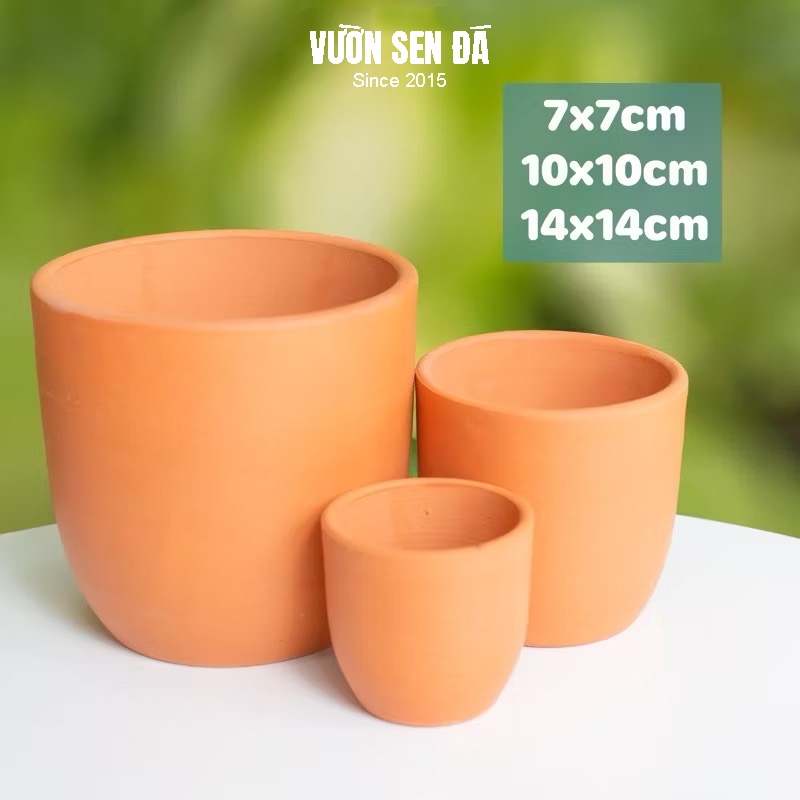 Chậu đất nung trụ bo (đất nung đỏ)