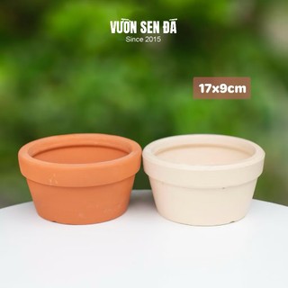 Chậu đất nung 17x9cm - Vườn sen đá
