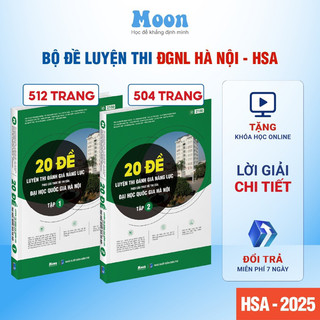   HSA 2025  - Sách 20 đề ôn thi đánh giá năng lực Đại học Quốc gia Hà Nội -  Moonbook 