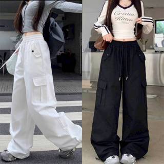 QUẦN CARGO PANTS ONE BOX - Quần tuyết mưa túi hộp màu ĐEN/TRẮNG dài suông ống rộng form nam nữ unisex