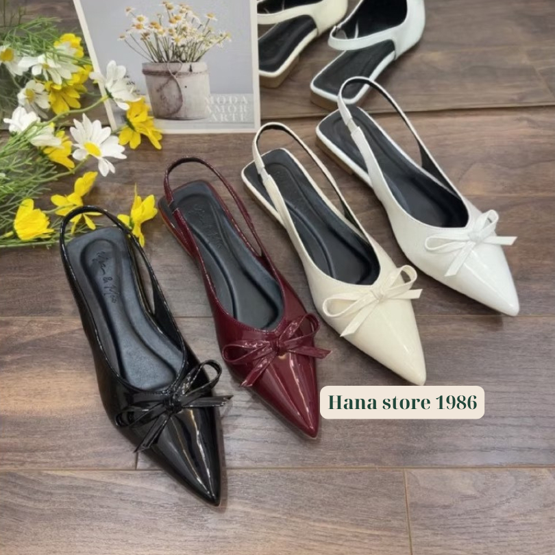 Sục bệt nơ chất da bóng Hana Store cho nữ 5 màu