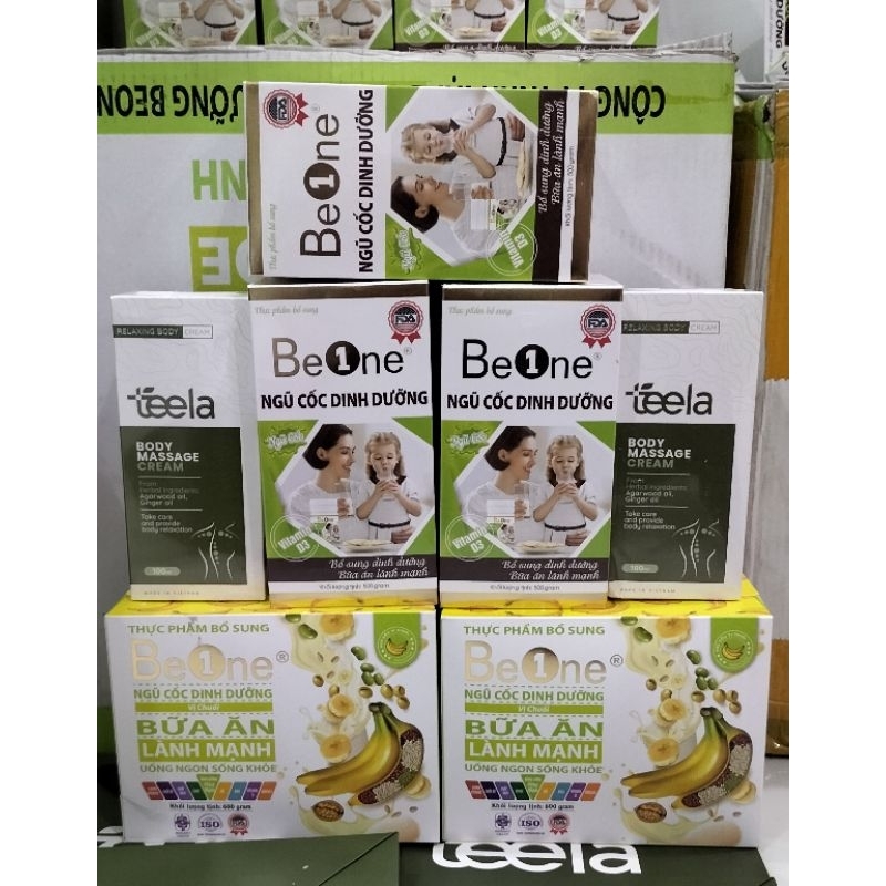 (HSD 2027) Ngũ cốc BeOne Vị Chuối, Vị Truyền Thống, kem mát xa Teela