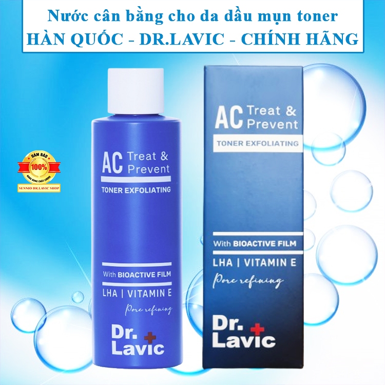 Toner dr.lavic chính hãng nước hoa hồng cân bằng ph cho da dầu mụn drlavic hàn quốc dr+lavic ac trea