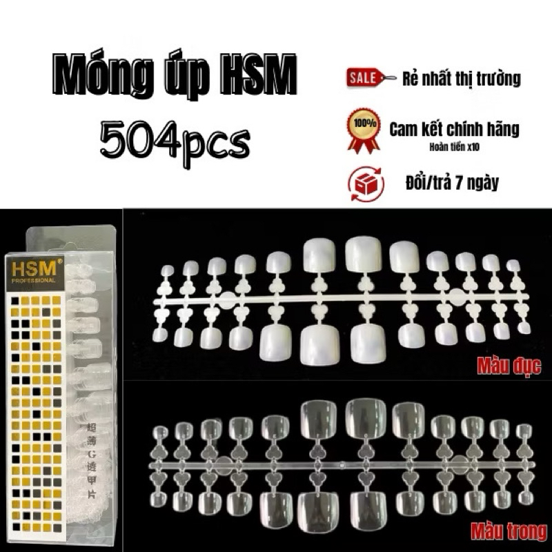 Móng up chân HSM hộp 504 móng ( chính hãng HSM )