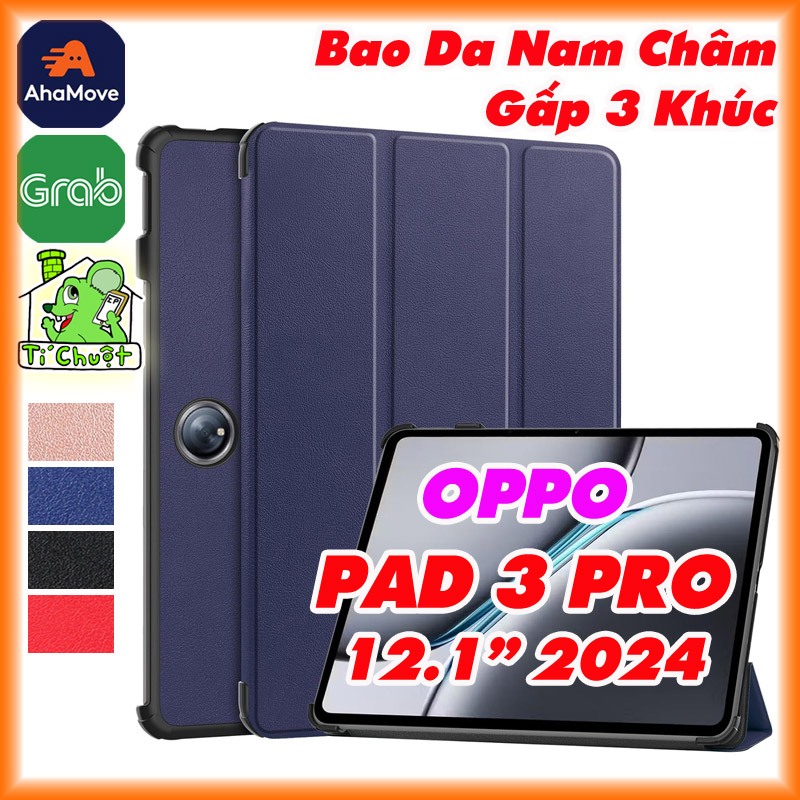 [Ảnh Thật] Bao Da MTB OPPO PAD 3 PRO 12.1" 2024 Gấp 3 Khúc Lưng Cứng Có Nam Châm