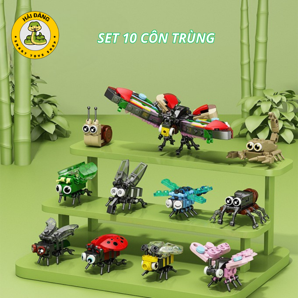  Bộ Đồ Chơi lắp ráp mô hình Set 10 bộ nhiều thể loại cho bé vui chơi   10 bộ nhỏ có thể ghép bộ lớn   
