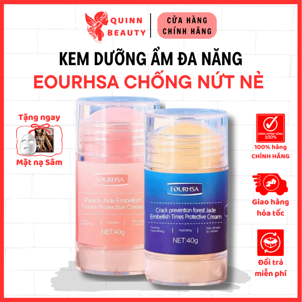 Kem dưỡng ẩm Eourhsa chống nứt nẻ đa năng - Giúp dưỡng ẩm môi, da tay, gót chân, không còn bị khô nứt, cho làn da mịn