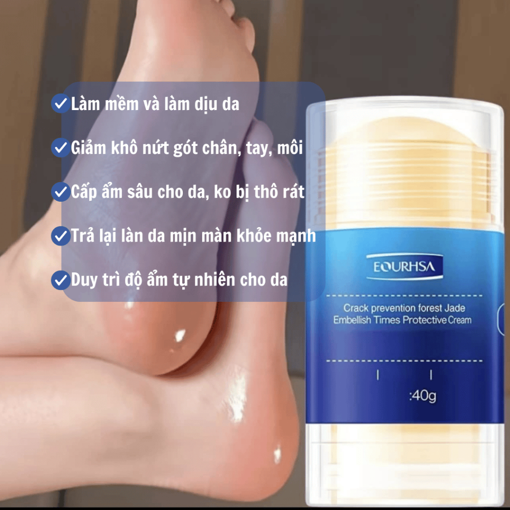 Kem dưỡng ẩm Eourhsa chống nứt nẻ đa năng - Giúp dưỡng ẩm môi, da tay, gót chân, không còn bị khô nứt, cho làn da mịn