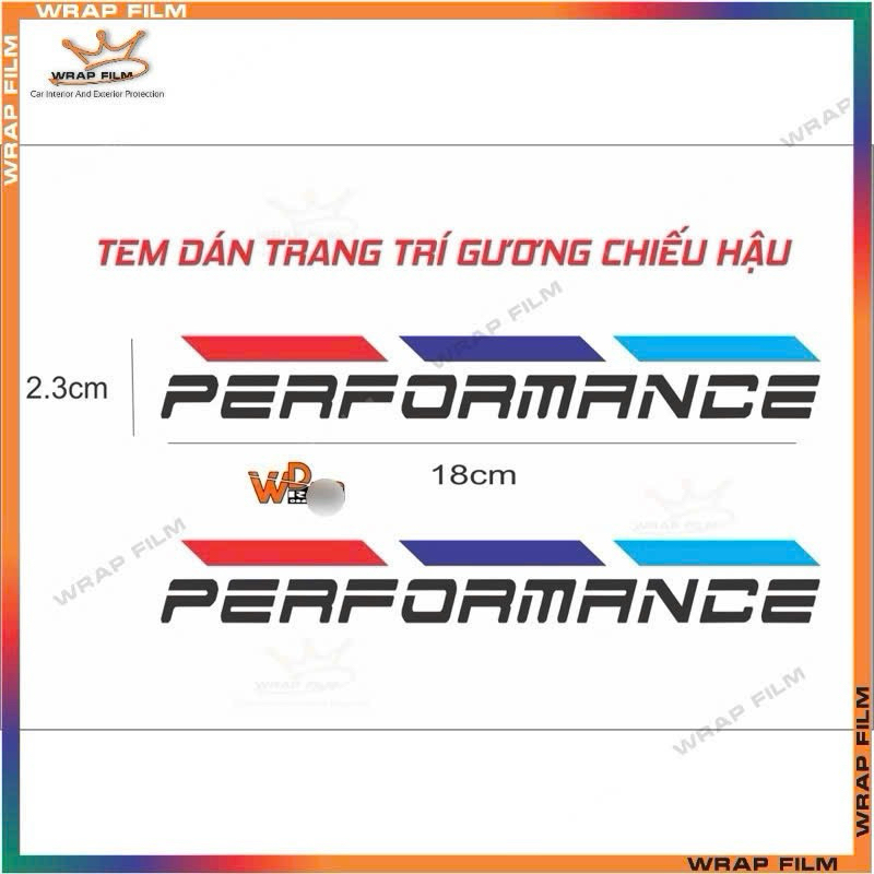 Tem Performance trang trí gương chiếu hậu