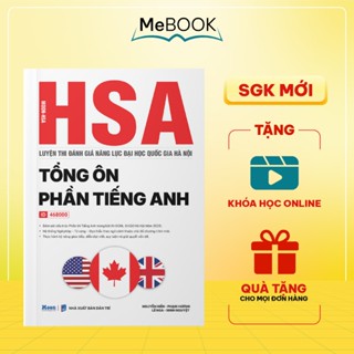 Sách Tổng ôn Phần Tiếng Anh ôn luyện thi ĐGNL Đại học Quốc gia Hà Nội (HSA 2025) | Me Book