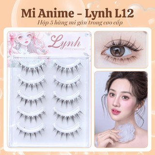 Lông mi giả Lynh L12 gân trong tự nhiên 5 cặp siêu đẹp kết sợi đều không sợ lộ gân mi
