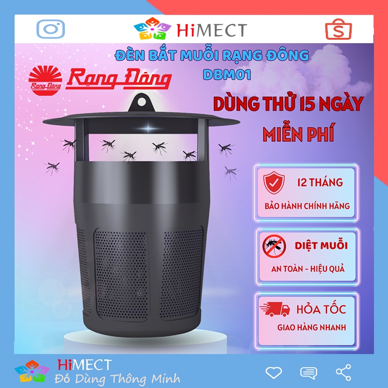  Đèn bắt muỗi Rạng Đông thông minh bắt côn trùng hiệu quả tiết kiệm điện không hóa chất BH 1 năm-Himect 