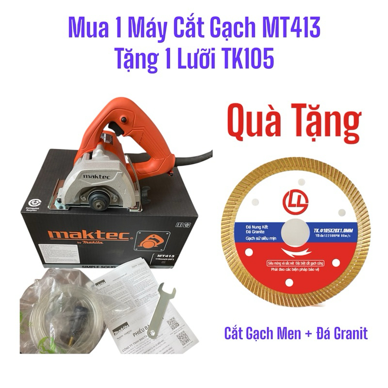 Máy Cắt Gạch 110 MT413 Maktec Tặng 1 Lưỡi Cắt
