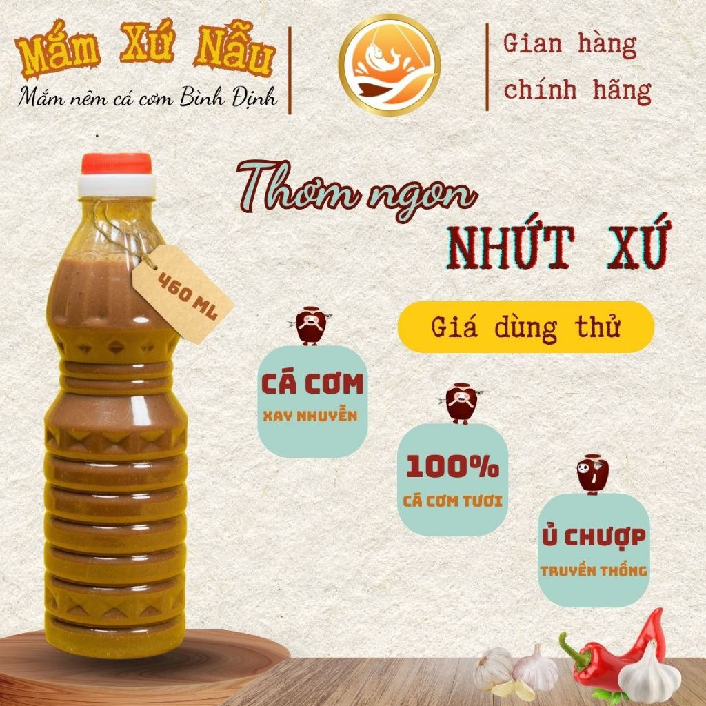 Mắm nêm cá cơm xay Bình Định - 460ml - Nước mắm truyền thống Bình Định