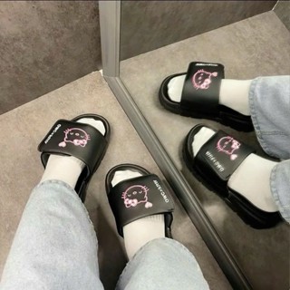 [Rabbit x Kitty] Dép Quai Dán Xé Nữ Rabbit x Kitty Thêu Nổi Đế Cao 4cm, Không Xẹp Lún, BH 12 Tháng