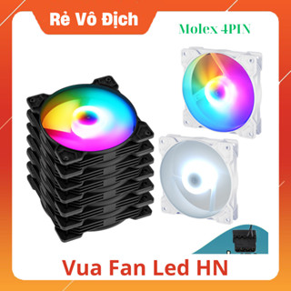 Quạt tản nhiệt máy tính 12cm - Fan led khung trắng/đen giá rẻ - Cắm thẳng nguồn molex của máy tính