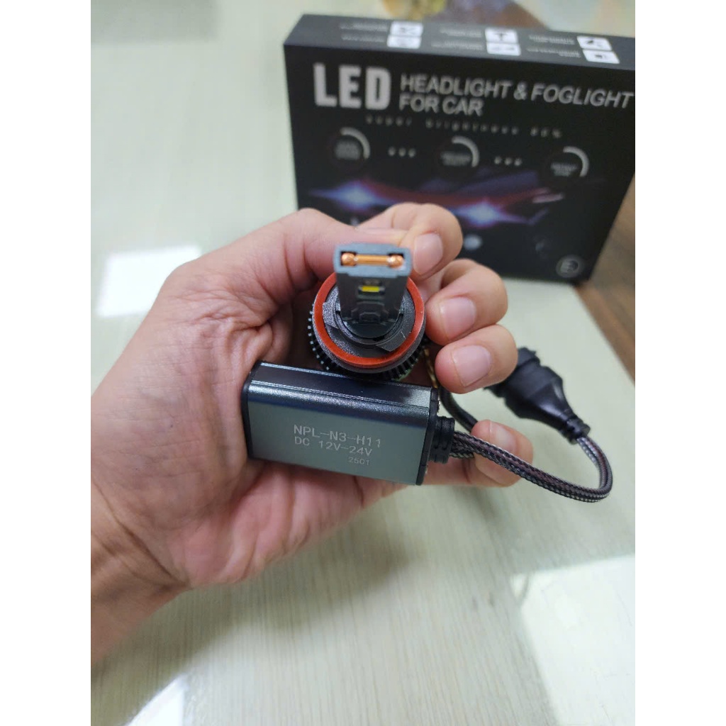 Đèn led xe máy ô tô 3 màu N3 chính hãng NPL công suất 70w bảo hành 2 năm chân H4 H7 H11