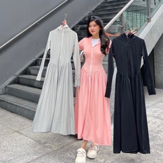 Áo Khoác Chống Nắng Nữ Toàn Thân Nữ Dáng Váy Vải Thun Lạnh, Chống Gió Cản Bụi ,Chống Tia Cực Tím UPF 50+