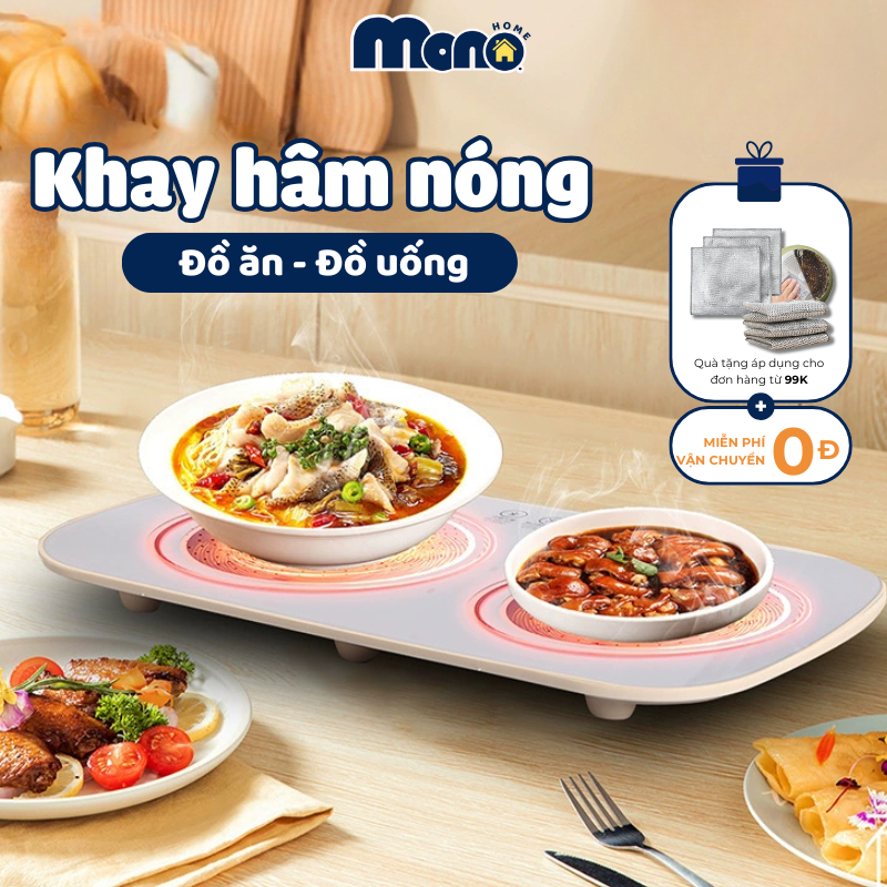 Khay Hâm Nóng Thức Ăn MONO, Đế Hâm Nóng Đồ Uống Đa Năng Tiện Lợi - Mặt Kính Cường Lực Chắc Chắn - Lỗi 1 đổi 1