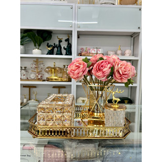 Khay đựng nước hoa mỹ phẩm pha lê