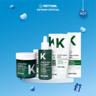 Combo 3 SP Prettyskin gồm Toner Pad Vita K và Serum Vita k và Kem dưỡng Vita K
