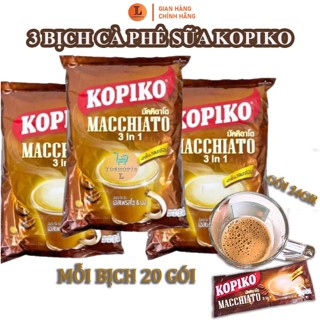 Combo 3 Bịch Cà phê Kopiko Macchiato 480g - 60 gói x24gr