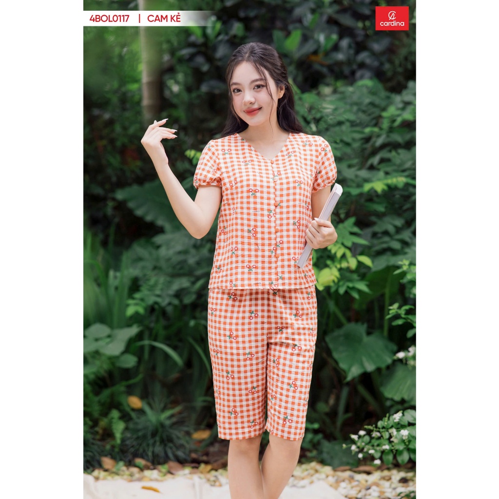 Đồ Bộ Nữ 𝐂𝐀𝐑𝐃𝐈𝐍𝐀 Chất Thô Mềm Cao Cấp Bộ Mặc Nhà Áo Cổ V tay chuông Màu Sắc Tinh Tế.