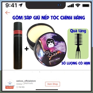 [COMBO]  gôm xịt tóc Luxurious 420ml + Sáp vuốt tóc tạo kiểu VOLCLAY  80g chính hãng CB15