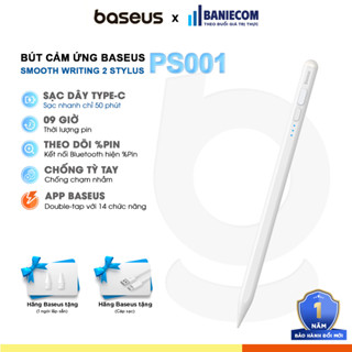 Bút cảm ứng Baseus PS001 Smooth Writing 2 Active Wireless Cho Pad Gen Air Mini Pro - Chống tì ko trễ