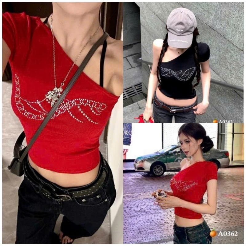 Áo sát nách lệch vai xẻ MAGB250620