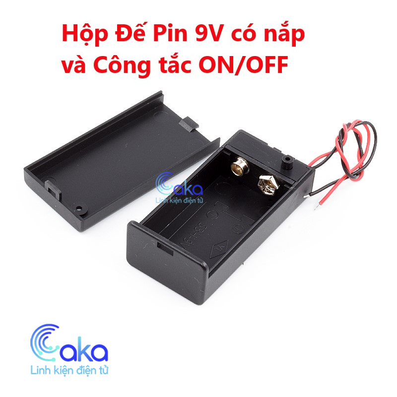 Đế pin 9V có Nắp và công tắc ON/OFF
