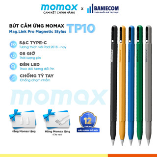 Bút cảm ứng Momax Mag.Link Pop Magnetic Active Stylus TP10 Pad 2018 gen 6 7 8 9 10 air 3 4 5 mini