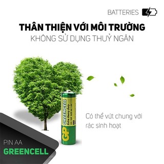 [CLEARANCE SALE 10K] Vỉ 2 Pin Đũa AAA 1.5V GP Greencell Extra Heavy Duty - GP 24G-2U2