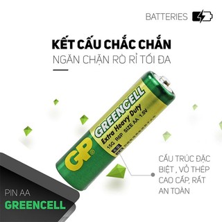 [CLEARANCE SALE 10K] Vỉ 2 Pin Đũa AAA 1.5V GP Greencell Extra Heavy Duty - GP 24G-2U2
