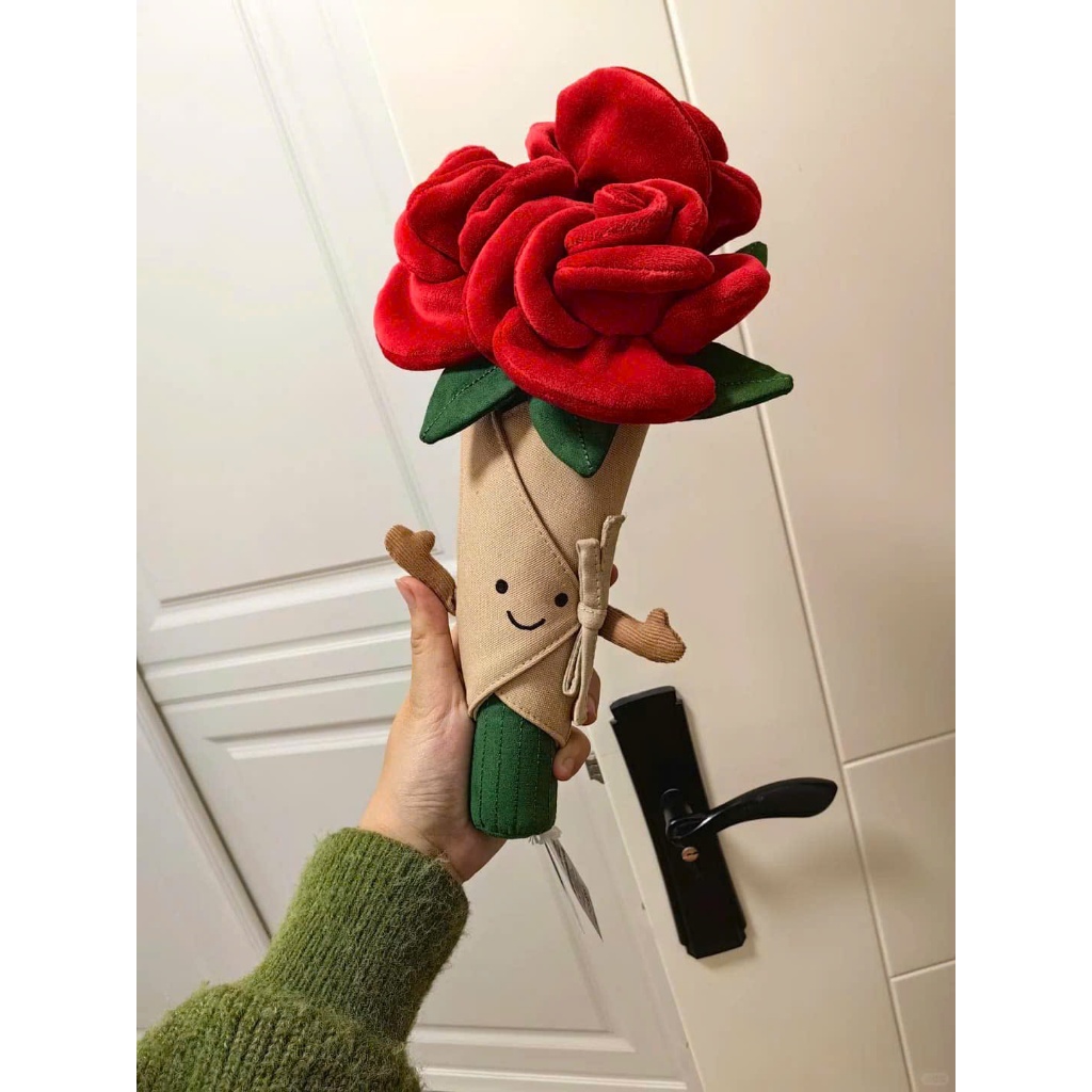 Bó Hoa JELLYCAT ROSE Bouquet Full Tag Sườn Tặng Dustbag JC