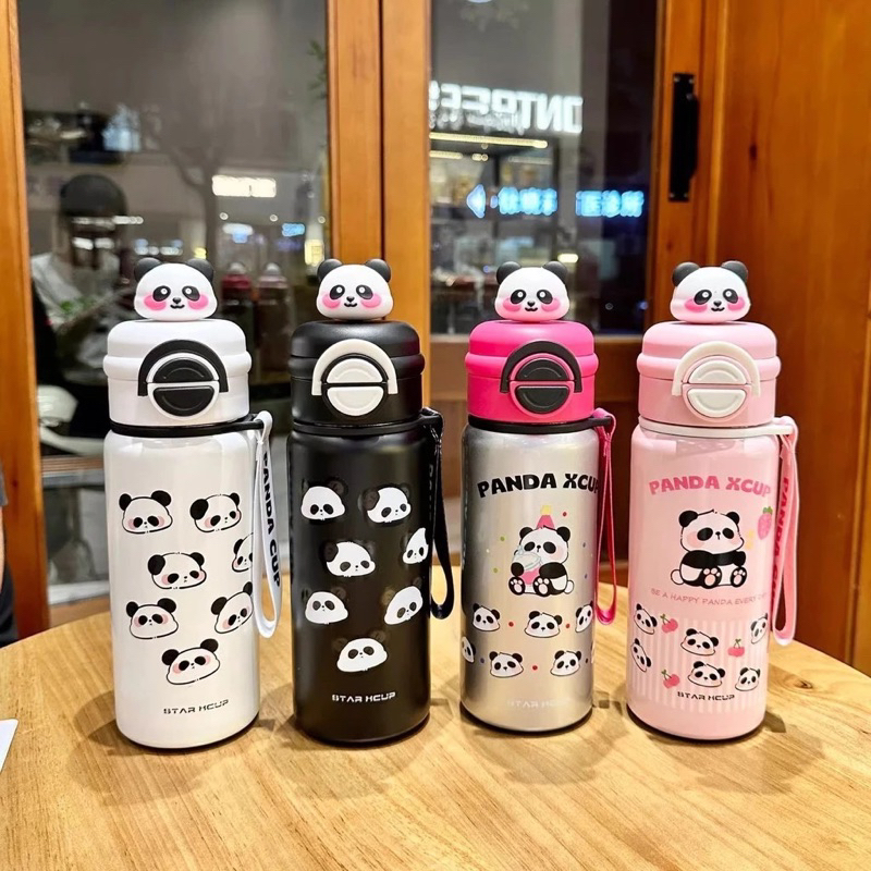 Bình nước giữ nhiệt hình gấu trúc 3D hoạt hình 550ML bằng thép không gỉ cốc giữ nhiệt cho trẻ em 🌸🌸🌸 