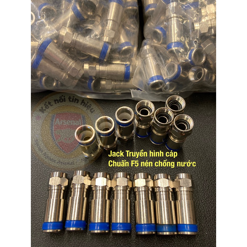 Jack F5 nén, F5 nén chống nước, jack Chuẩn F5 truyền hình cáp. Giá 10 cái