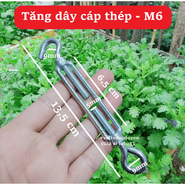 Tăng đơ dây cáp thép mạ M6 - [Ø 6mm]