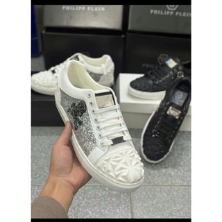Giày slipon nam Philipp Plein kim tuyến tag đầu lâu sao viền mũi cao su boy phố GS152P