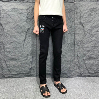 Quần jean đen thêu sói ản 4 cúc mã 9863