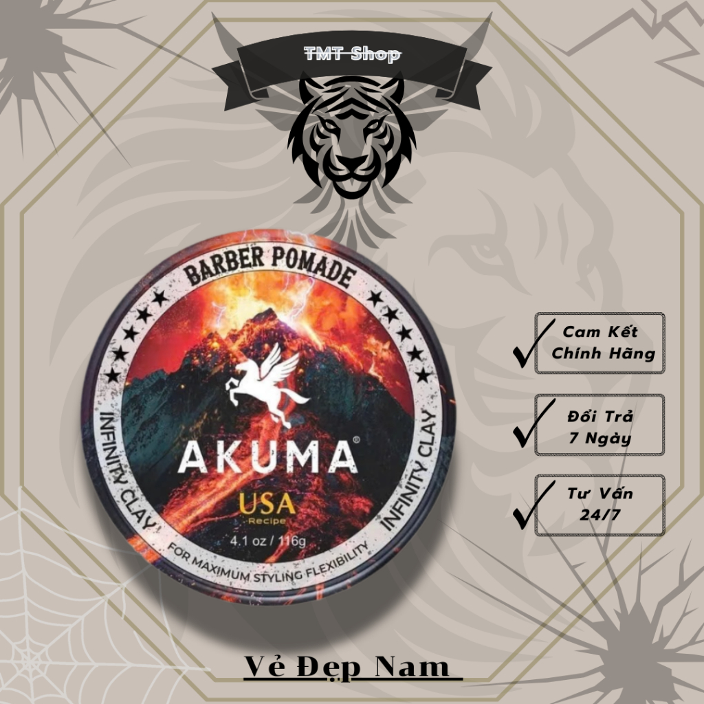 AKUMA Infinity Clay Chính Hãng - Sáp Vuốt Tóc Dành Cho Nam
