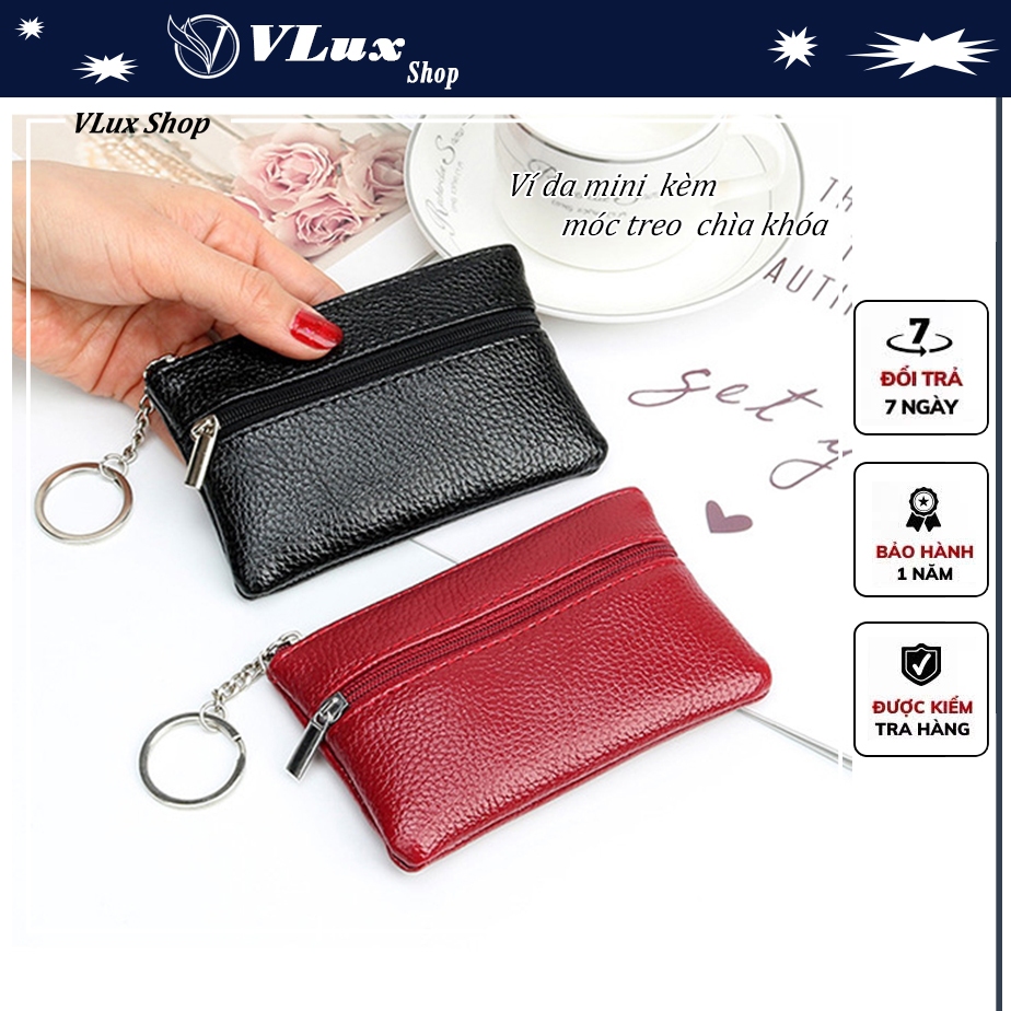 Ví mini kèm móc khóa xe, ví Da khuy tròn cầm tay mini xinh xắn, nhỏ gọn tiện ích vô cùng #VM02
