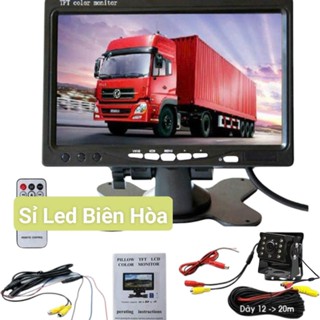 Bộ camera lùi xe tải 24v kèm màn hình 7inch dây tín hiệu 10/20mét full phụ kiện lắp đặt